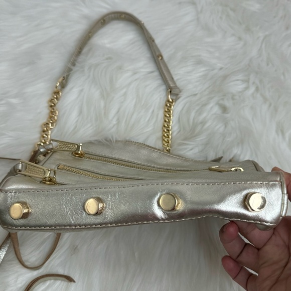 Rebecca Minkoff 5 Zip Mini Gold Metallic Crossbody Bag - Picture 10 of 10
